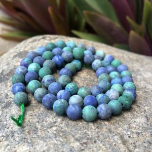matte chrysocolla 6mm round gemstone beads