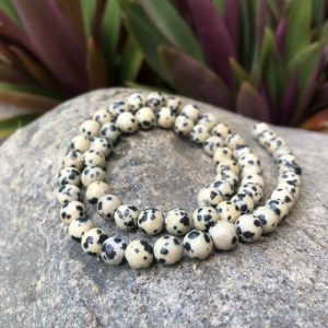 dalmatian jasper 6mm round beads