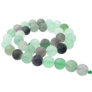 matte fluorite 10mm round gemstone beads