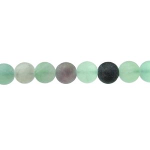 matte fluorite 10mm round gemstone beads