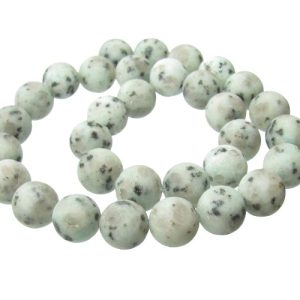 matte lotus jasper 12mm round gemstone beads