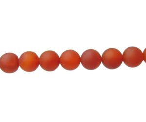 matte red carnelian gemstone round beads crystals