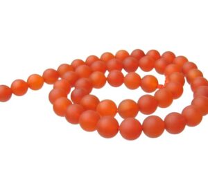 matte carnelian 8mm round beads
