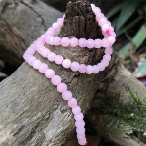 matte rose quartz natural crystals beads australia