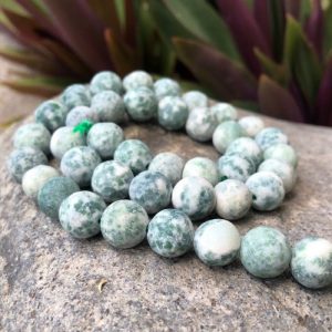 matte tree agate round gemstone beads 10mm