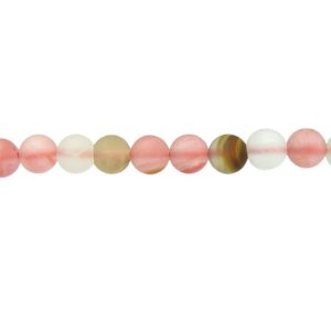 matte watermelon quartz 6mm round beads