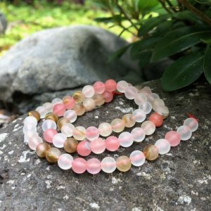 matte watermelon quartz 6mm round beads