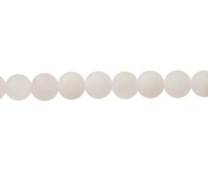 matte white chalcedony 8mm round gemstone beads
