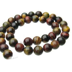 mixed tiger's eye gemstone round beads 10mm