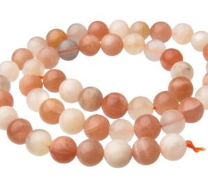 mixed moonstone and sunstone round beads 8mm