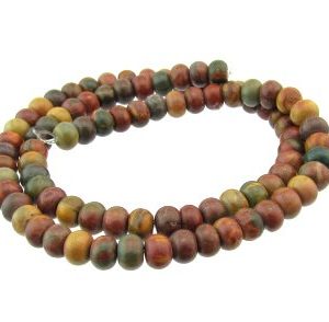 picasso jasper gemstone rondelle beads 6mm