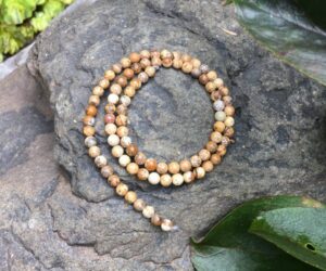 picture jasper 4mm round gemstone beads