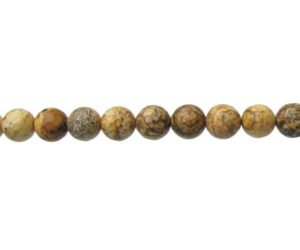picture jasper faceted round beads
