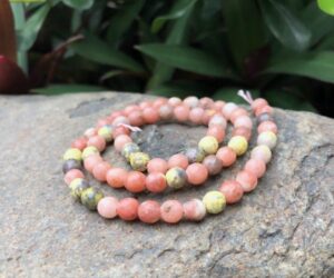 pink lepidolite faceted round gemstone beads 6mm