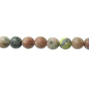 pink lepidolite 8mm faceted round gemstone beads