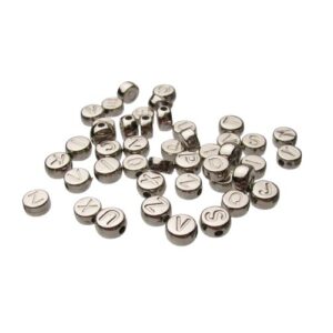 platinum plastic alphabet beads