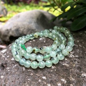 prehnite gemstone round beads 6mm natural crystals