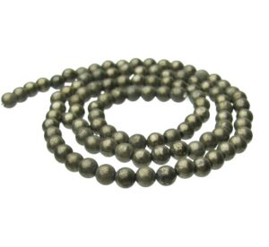 pyrite 4mm round gemstone beads