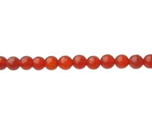 carnelian faceted gemstone round beads 6mm crystals