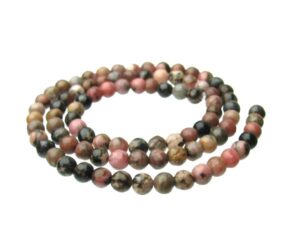 rhodonite 4mm round gemstone beads
