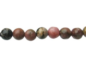 rhodonite 4mm round gemstone beads