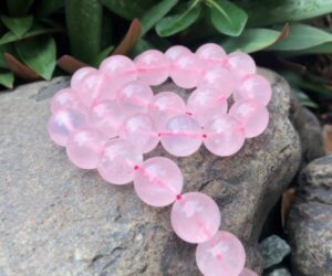 rose quartz 14mm round gemstone beads natural