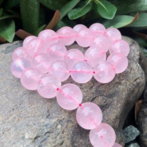 rosequartzroundbeads14mm4 rose quartz 14mm round gemstone beads natural