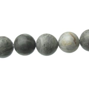 scenery jasper grey 10mm round gemstone beads