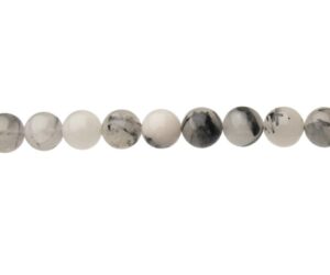 tourmalinated quartz 10mm round beads