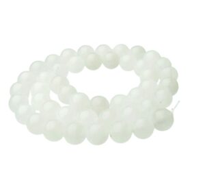 white chalcedony 8mm round gemstone beads