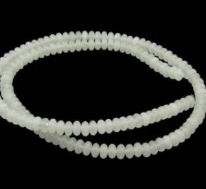 white chalcedont rondelle beads 4mm