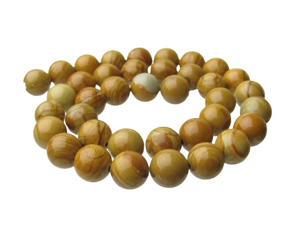 wood jasper 10mm round gemstone beads natural