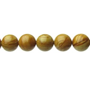 wood jasper 12mm round gemstone beads