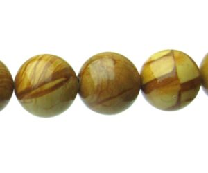 wood jasper 12mm round gemstone beads