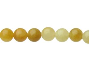 yellow jade 6mm round gemstone beads