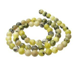 yellow turquoise 6mm round gemstone beads