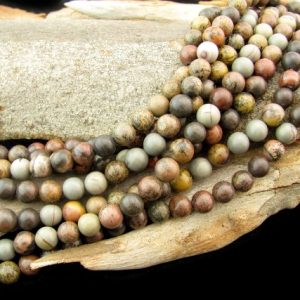 red picture jasper gemstone beads 8mm