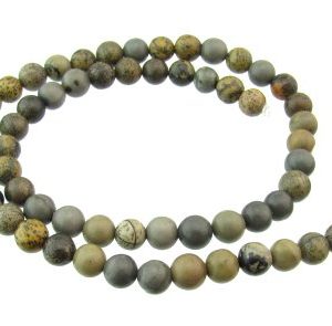 red picture jasper beads 6mm