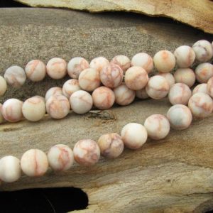 matte red vein jasper gemstone round beads 10mm