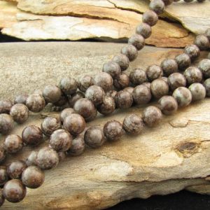 brown snowflake jasper gemstone beads 10mm