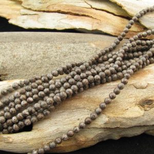 brown snowflake jasper gemstone beads