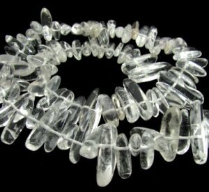 clear quartz top drilled nugget gemstone beads