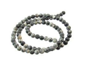 grey zebra jasper round beads 4mm