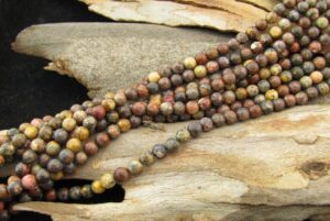 leopardskin jasper faceted round gemstone beads 6mm