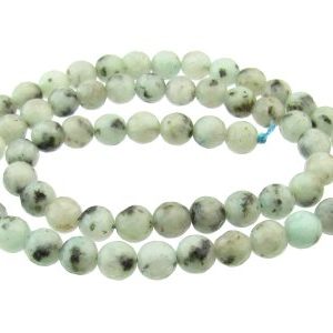 lotus jasper faceted round gemstone beads