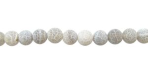 Matte Grey Dragon Vein Agate Beads 10mm