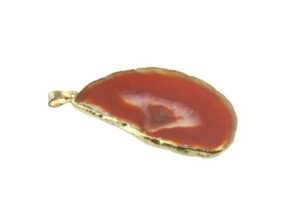 red agate slice pendant
