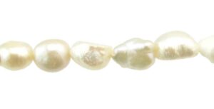 white nugget freshwater pearl beads