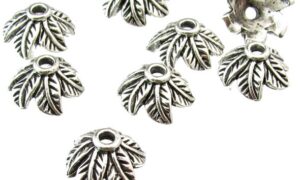silver leaf bead caps