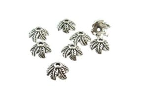 silver leaf bead caps